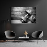 Vintage Dumbbells Black & White Canvas Print SKU 10597