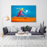 Colorful Abstract Tennis Player Canvas Print SKU 10884