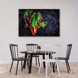 Chard Leaves on Black Background Canvas Print SKU 10497