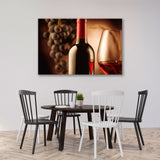 Bottle and Glass of Red Wine Canvas Print SKU 10570