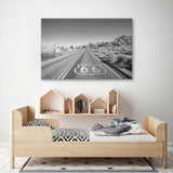 Joshua Three Highway in Black and White Canvas Print SKU 10430