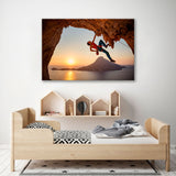 Rock Climber at Sunset Canvas Print SKU 10842