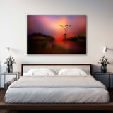 River Landscape in Pink Glow Canvas Print SKU 10717