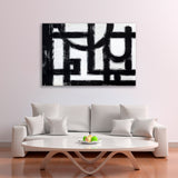 Monochrome Abstract Painting Canvas Print SKU 10818