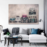 Retro Cassette Recorders Canvas Print SKU 10896