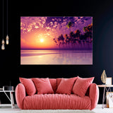 Palm Trees at Purple Sunset Canvas Print SKU 10766