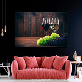 Two Glasses with Grapes Canvas Print SKU 10628