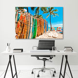 Surfboards Hawaii Beach Canvas Print SKU 10590