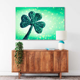 Shiny Clover Symbol of St. Patrick's Day Canvas Print SKU 10936