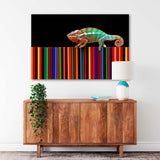 Chameleon on Colored Pencils Canvas Print SKU 10867