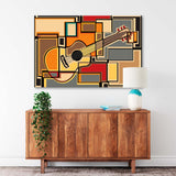 Colorful Mosaic Acoustic Guitar Canvas Print SKU 10577