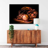 Antique Baseball on a Black Background Canvas Print SKU 10567