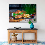 Burger with French Fries Canvas Print SKU 10699