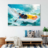 Kayaking on the Mountain River Canvas Print SKU 10841