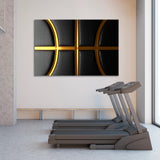 Black Basketball with Gold Line Canvas Print SKU 10924