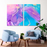 Abstract Curls of Blue and Pink Canvas Print SKU 10225