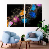 Colorful Art on Black Canvas Print SKU 10245