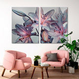 Delicate Lilies on a Gray Background Canvas Print SKU 10353