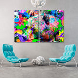 Bear Head Graffiti Canvas Print SKU 10328