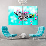 Butterfly on Pink Flower Canvas Print SKU 10369