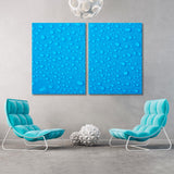 Water Droplets on Blue Background Canvas Print SKU 10193