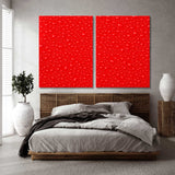 Water Droplets on Red Background Canvas Print SKU 10192