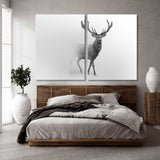 Red Deer Black and White Canvas Print SKU 10282