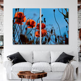 Red Poppies and Blue Sky Canvas Print SKU 10871