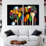 Multicolored Spices and Dried Fruits Canvas Print SKU 10639