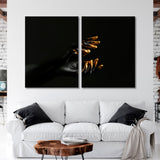 Hands with Black and Gold Paint Canvas Print SKU 10942