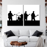 Rock Band on Stage Black and White Canvas Print SKU 10923