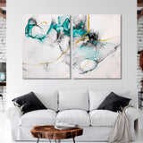 Turquoise and Gold Abstract Canvas Print SKU 10199