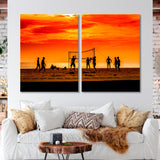 Beach Volleyball Evening Canvas Print SKU 10473