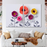 3d Paper Flowers Canvas Print SKU 10333