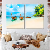 Boats on the Beach Canvas Print SKU 10139