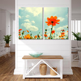 Colorful Flowers on Sky Background Canvas Print SKU 10733