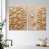 3D Leaves and Birds Canvas Print SKU 10551