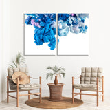 Splash of Blue Paint in Water Canvas Print SKU 10211