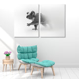 Cute Koala Bear Black and White Canvas Print SKU 10296