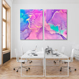 Abstract Multicolored Waves and Golden Curls Canvas Print SKU 10224