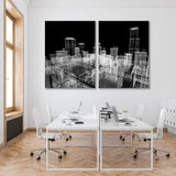 City Buildings Project 3d Canvas Print SKU 10431