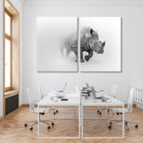 Rhinoceros Black and White Canvas Print SKU 10277