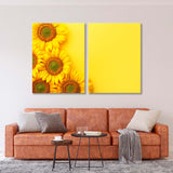 Sunflowers on a Yellow Background Canvas Print SKU 10337