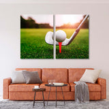 Golf Ball on Green Grass Canvas Print SKU 10888