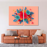 Colorful 3d Rose Bouquet Canvas Print SKU 10352