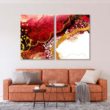 Abstract Painting With Golden Curls Canvas Print SKU 10220