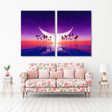 Big Moon over the Tropical Sea Canvas Print SKU 10767