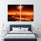 Full Moon over Night Los Angeles Canvas Print SKU 10382