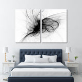 Black Smoky Lines on White Background Canvas Print SKU 10801