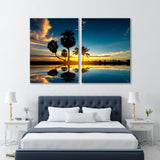 Palm Tree Silhouette at Sunset Canvas Print SKU 10773